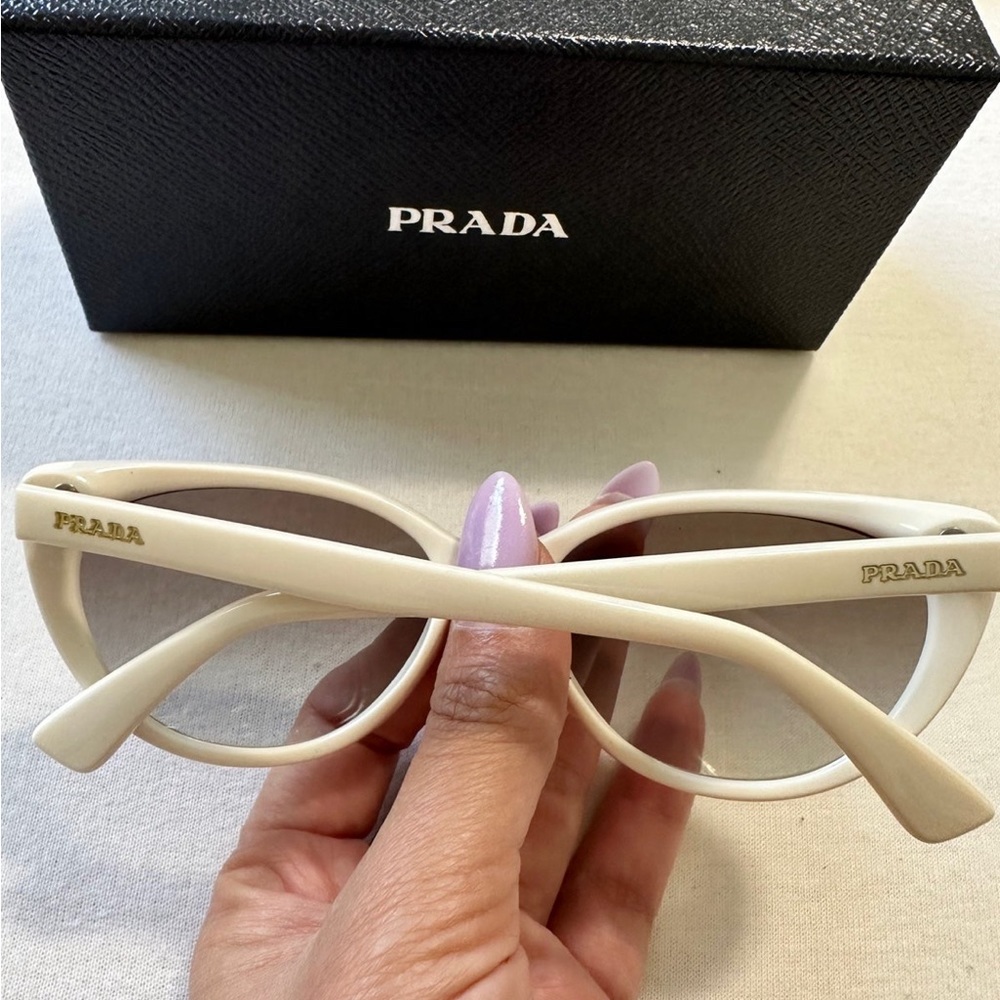 Prada white sun glasses